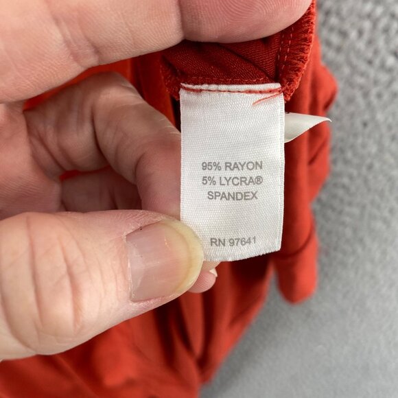 J Jill Top Womens Extra Large Orange Wearever 3/4 Sleeve Stretch Tunic Pullover - Picture 6 of 10